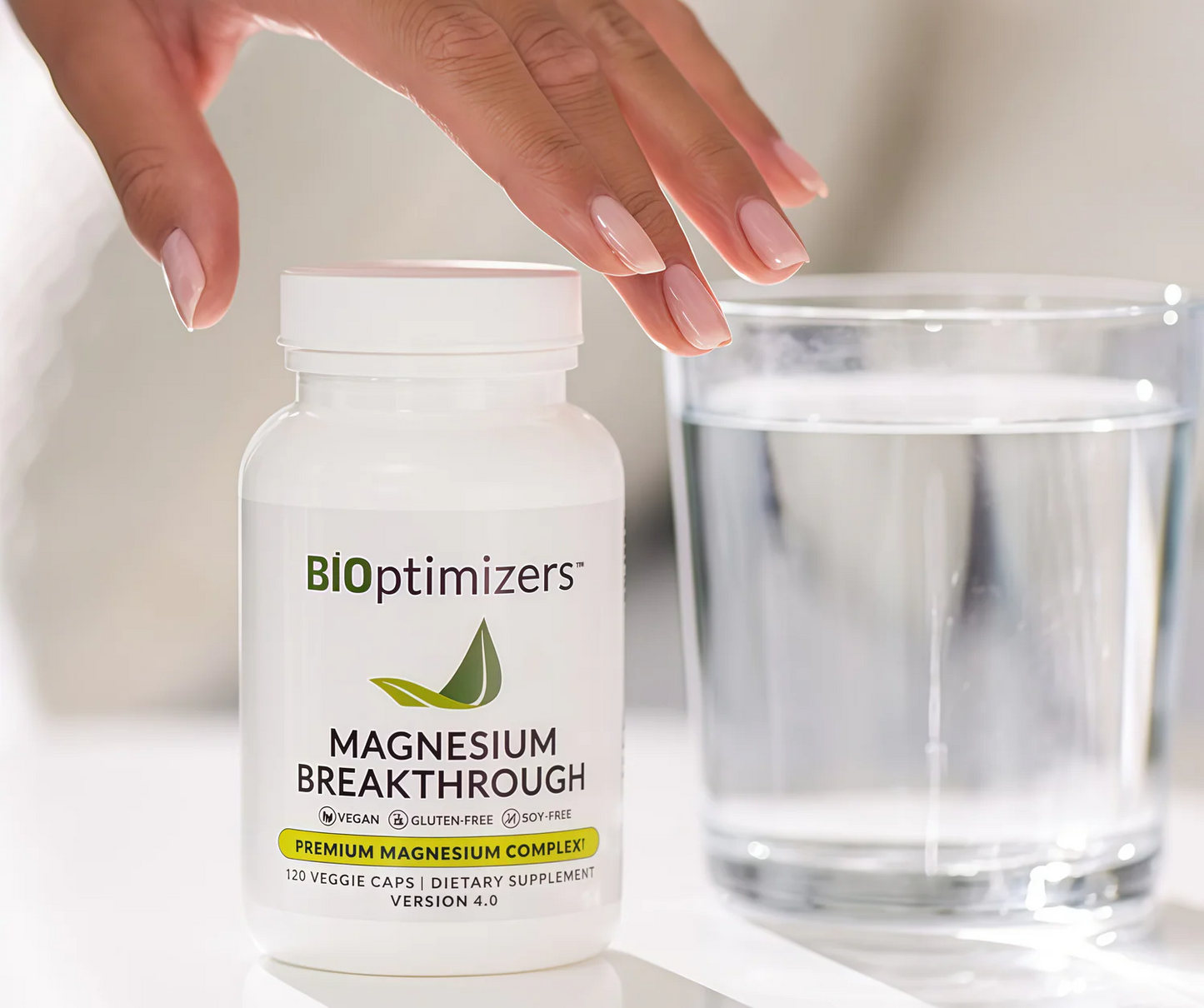 BIOptimizers Magnesium Breakthrough Supplement 4.0-7 Forms of Mg: Glycinate, Malate, Citrate, and More - Natural Support for Sleep and Cognitive Function - 60 Capsules- Calming Vitamins Complex